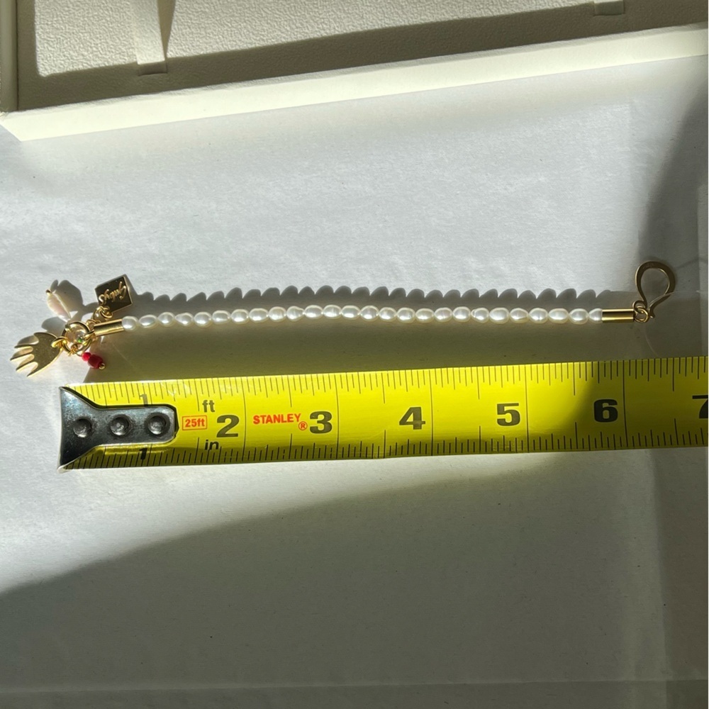 Gold and Pearl Charm Bracelet - Picture 10 of 10